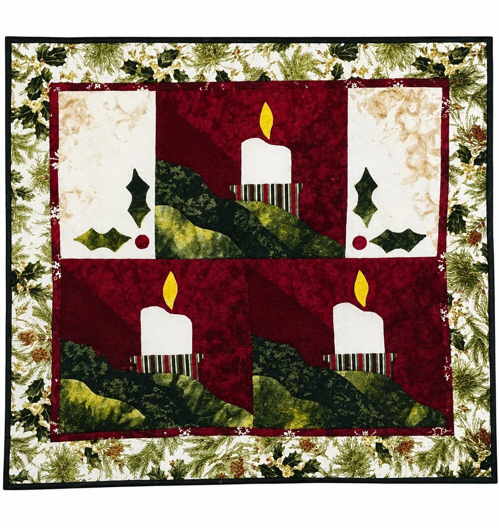 Rare Sweet Memories Bonnie Kaster Christmas Candlelight Quilt Kit & Fabric NEW
